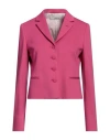 Lardini Woman Blazer Magenta Size 10 Viscose, Polyamide, Elastane In Magenta
