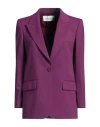 Lardini Woman Blazer Mauve Size 8 Polyester, Wool, Elastane In Purple