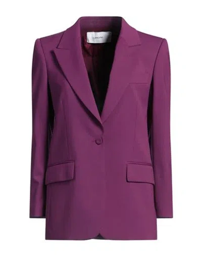 Lardini Woman Blazer Mauve Size 8 Polyester, Wool, Elastane In Purple