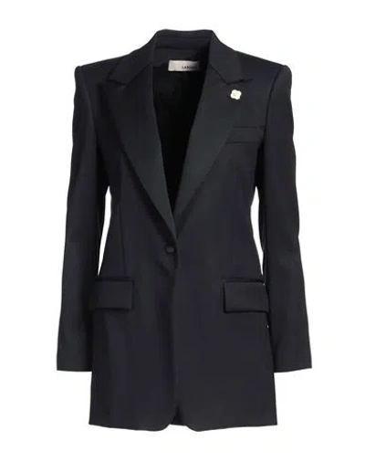 Lardini Woman Blazer Midnight Blue Size 10 Wool, Elastane