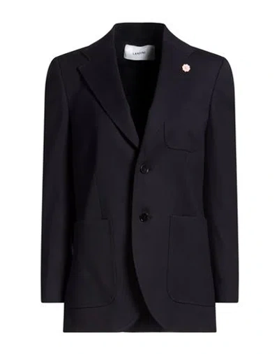 Lardini Woman Blazer Midnight Blue Size 10 Wool, Elastane