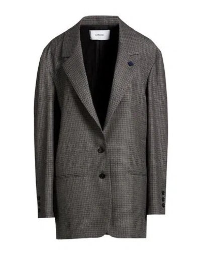 Lardini Woman Blazer Navy Size 4 Wool In Gray