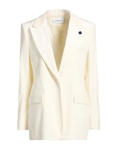 Lardini Woman Blazer Off White Size 4 Cotton, Modal, Elastane