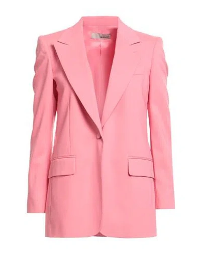 Lardini Woman Blazer Pink Size 10 Cotton, Polyamide, Elastane