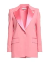 Lardini Woman Blazer Pink Size 6 Polyester, Wool, Elastane