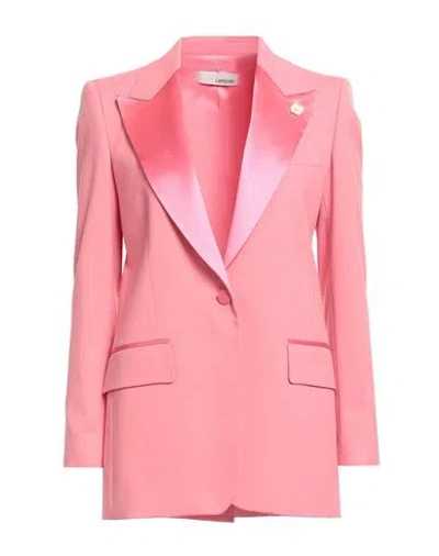 Lardini Woman Blazer Pink Size 6 Polyester, Wool, Elastane