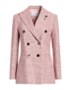 Lardini Woman Blazer Pink Size 6 Virgin Wool, Polyester, Acrylic, Polyamide, Viscose