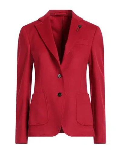 Lardini Woman Blazer Red Size 6 Virgin Wool