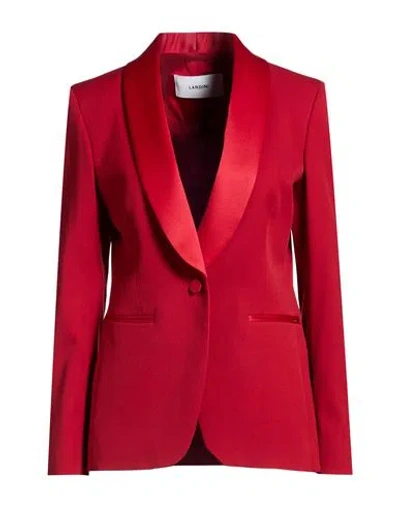Lardini Woman Blazer Red Size 8 Virgin Wool, Elastane