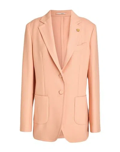 Lardini Woman Blazer Salmon Pink Size 10 Polyester, Wool, Elastane
