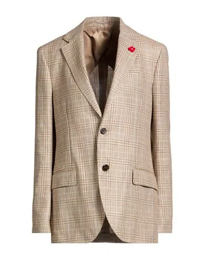 Lardini Woman Blazer Sand Size 16 Wool, Linen