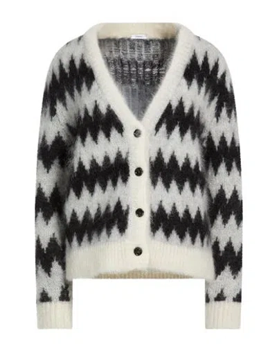 Lardini Woman Cardigan Black Size L Superkid Mohair, Polyester, Elastane In Multi