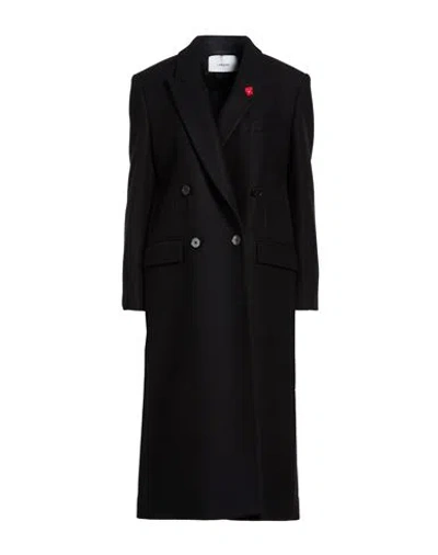 Lardini Woman Coat Black Size 10 Wool, Nylon