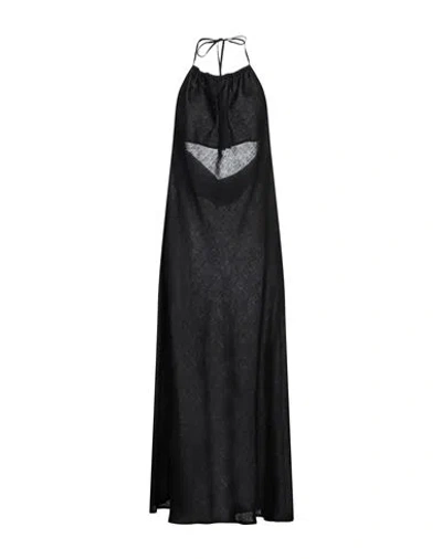 Lardini Woman Maxi Dress Black Size 8 Linen