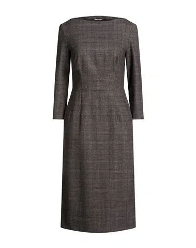 Lardini Woman Midi Dress Charcoal Size 4 Mohair Wool, Rubber In Gray