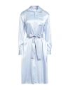 Lardini Woman Midi Dress Sky Blue Size 14 Silk, Elastane