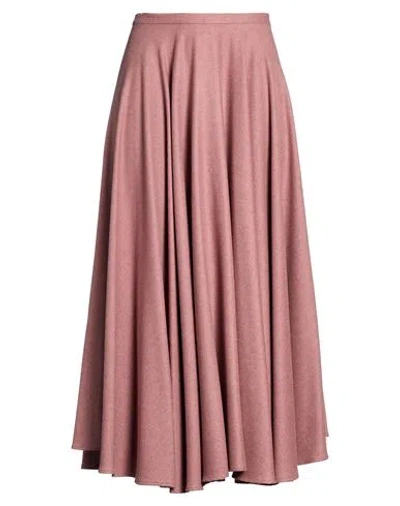 Lardini Woman Midi Skirt Antique Rose Size 10 Polyester, Viscose, Wool, Elastane In Pink
