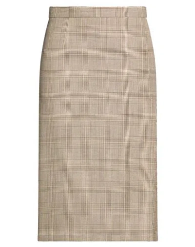 Lardini Woman Midi Skirt Beige Size 8 Wool In Sand
