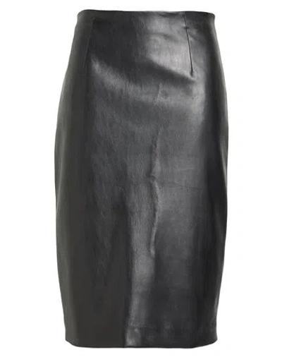 Lardini Woman Midi Skirt Black Size 8 Viscose, Pbt - Polybutylene Terephthalate