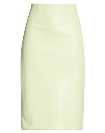 Lardini Woman Midi Skirt Lime Green Size 8 Viscose, Pbt - Polybutylene Terephthalate In Yellow