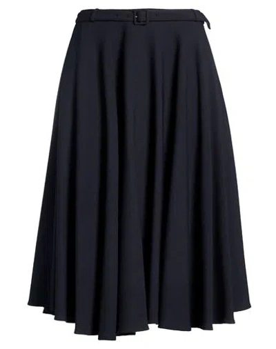 Lardini Woman Midi Skirt Midnight Blue Size 10 Polyester, Wool, Elastane