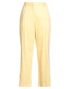 Lardini Woman Pants Apricot Size 8 Linen, Viscose, Elastane In Yellow