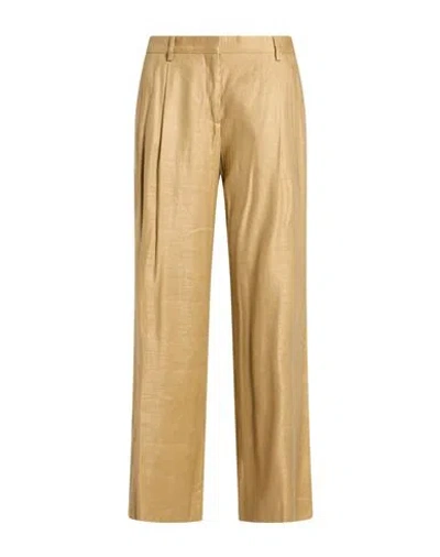 Lardini Woman Pants Camel Size 10 Linen, Viscose, Elastane In Beige