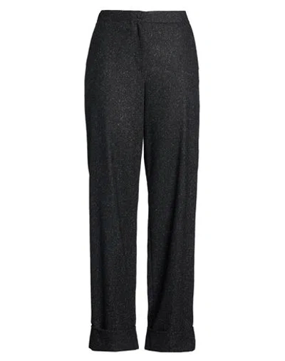 Lardini Woman Pants Charcoal Size 12 Wool, Polyester, Acrylic, Silk, Elastane In Gray