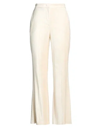 Lardini Woman Pants Cream Size 8 Viscose, Pbt - Polybutylene Terephthalate In Neutral