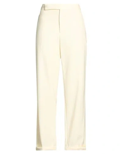 Lardini Woman Pants Cream Size 8 Viscose, Pbt - Polybutylene Terephthalate In White