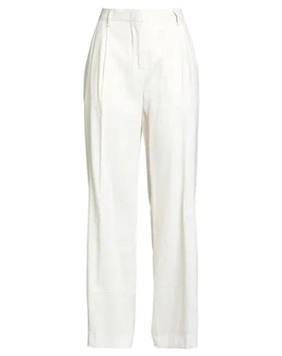 Lardini Woman Pants Ivory Size 10 Linen, Viscose, Elastane In White