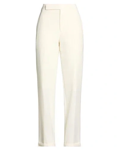 Lardini Woman Pants Ivory Size 8 Wool, Polyester In White