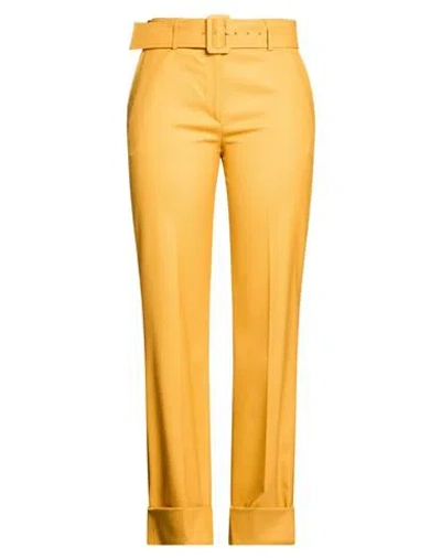Lardini Woman Pants Marigold Size 8 Virgin Wool, Elastane In Yellow