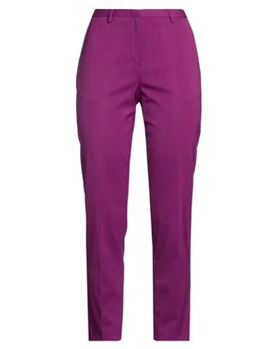 Lardini Woman Pants Mauve Size 6 Polyester, Wool, Eco Polyester In Purple