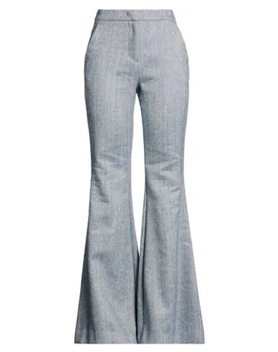 Lardini Woman Pants Slate Blue Size 6 Virgin Wool, Linen, Elastane