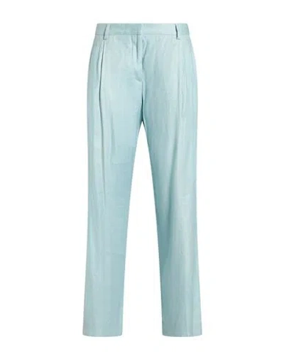 Lardini Woman Pants Turquoise Size 12 Linen, Viscose, Elastane In Blue