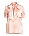 Lardini Woman Shirt Apricot Size 8 Silk, Elastane In Pink