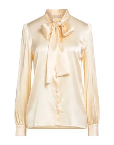 Lardini Woman Shirt Beige Size 10 Silk, Elastane