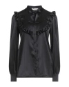 Lardini Woman Shirt Black Size 10 Silk, Elastane