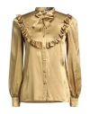 Lardini Woman Shirt Camel Size 4 Silk, Elastane In Brown