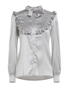 Lardini Woman Shirt Grey Size 10 Silk, Elastane In Gray