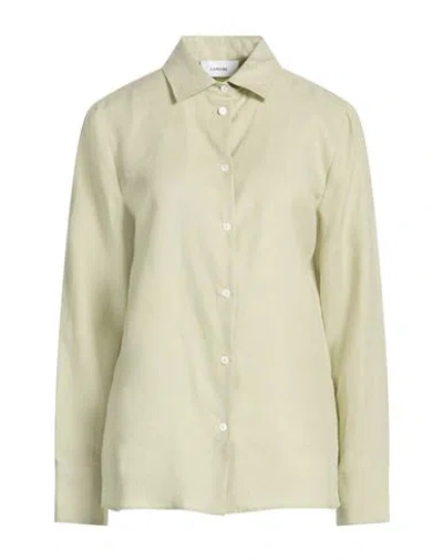 Lardini Woman Shirt Light Green Size 8 Linen