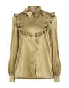 Lardini Woman Shirt Mustard Size 10 Silk, Elastane In Gold