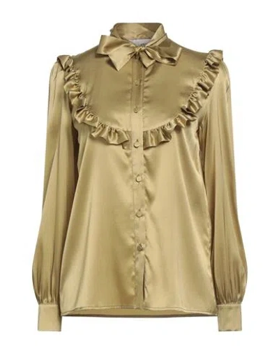 Lardini Woman Shirt Mustard Size 10 Silk, Elastane