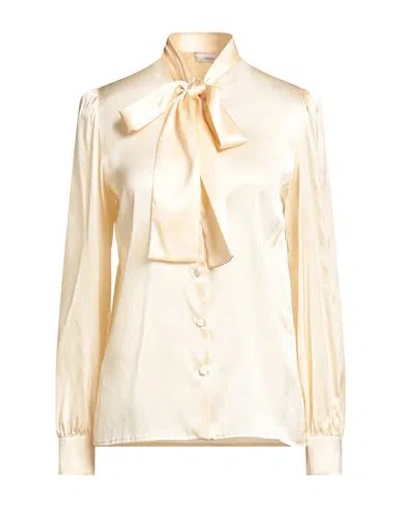 Lardini Woman Shirt Pastel Yellow Size 10 Silk, Elastane