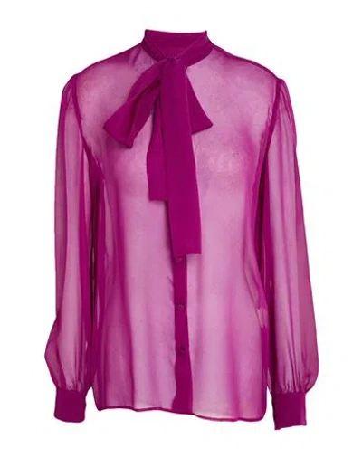 Lardini Woman Shirt Plum Size 10 Silk In Purple
