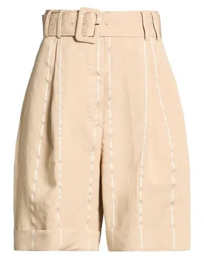 Lardini Woman Shorts & Bermuda Shorts Beige Size 2 Viscose, Polyester