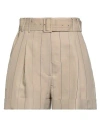 Lardini Woman Shorts & Bermuda Shorts Beige Size 4 Viscose, Polyester In Sand