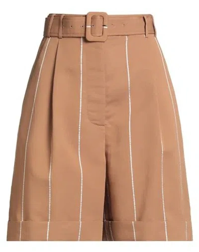 Lardini Woman Shorts & Bermuda Shorts Camel Size 6 Viscose, Polyester In Beige
