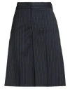 Lardini Woman Shorts & Bermuda Shorts Navy Size 6 Wool, Polyamide, Elastane